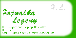 hajnalka legeny business card